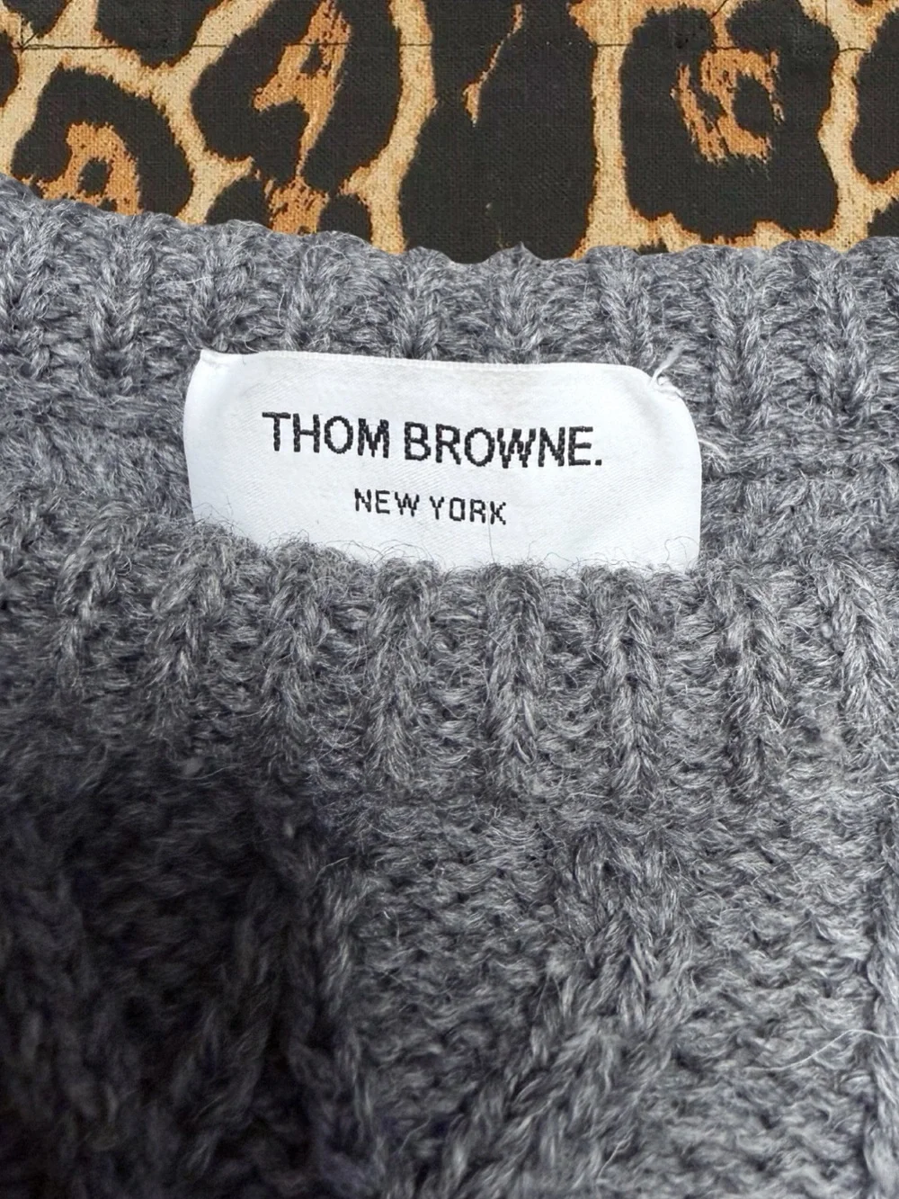 THOM BROWNE. | 100% Wool | New York Gray Cable Knit Sweater | Men’s Size 4